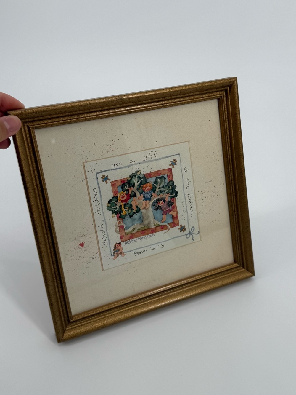 Gold Framed Children’s Nursery Art - Floral Cherub Print